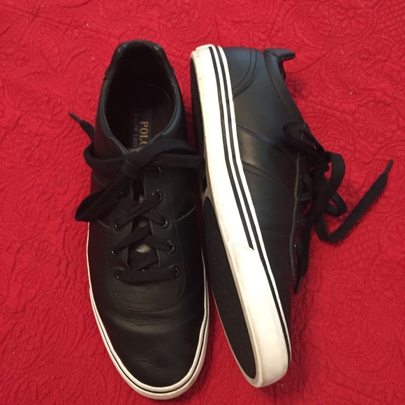 Polo Leather Black Shoes. size 9 1/2 - Picture 2 of 5